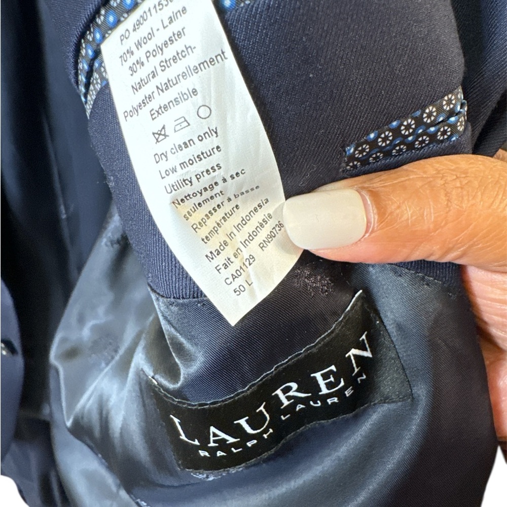 Men’s Lauren Ralph Lauren Classic Navy Suit Big and Tall - Picture 5 of 16